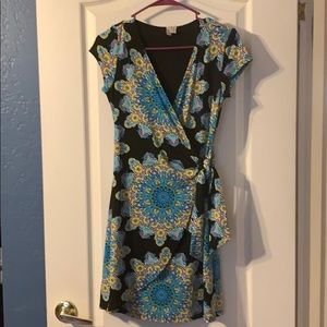 Patterned Side-Tie Petite Dress